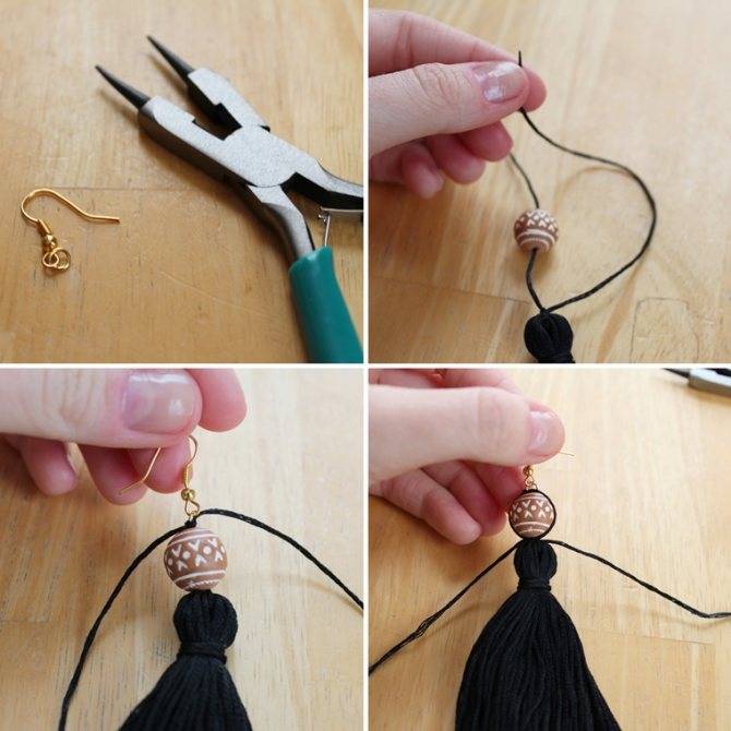 Из чего делают серьги кисти. как сделать серьги из ниток своими руками: фото мастер-класс