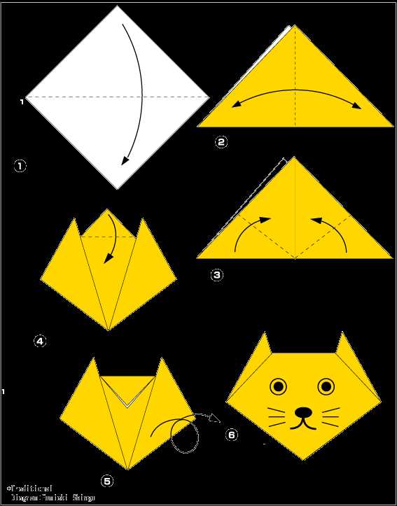 Картинки как сделать кошку оригами