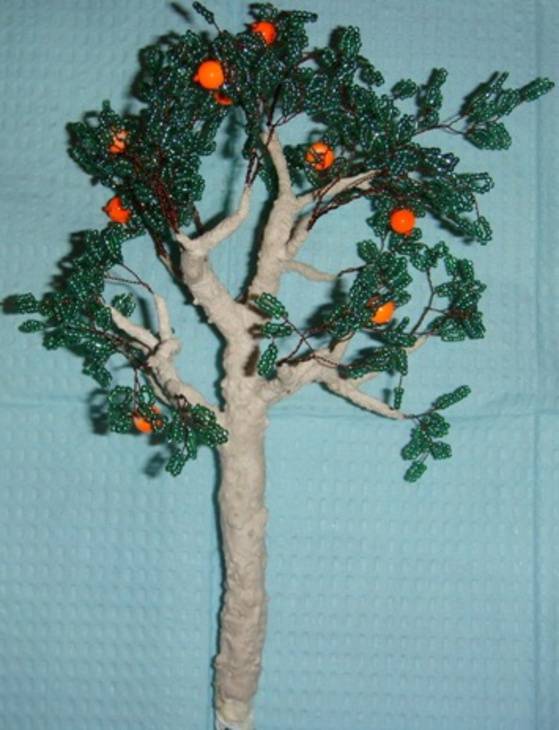 Апельсиновое дерево из бисера