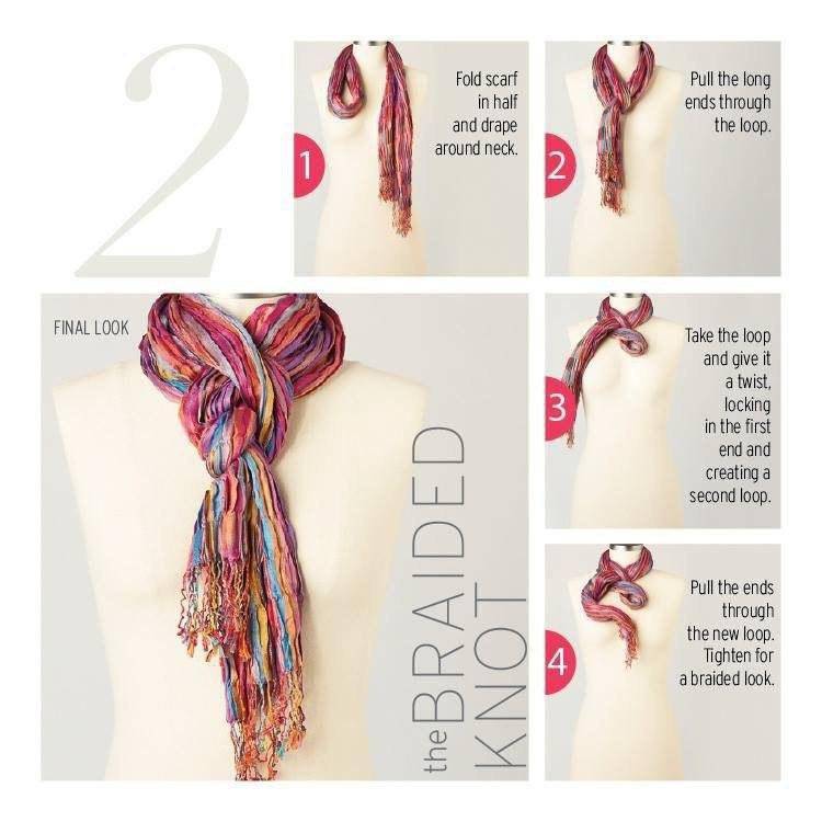 Способы завязывания шарфов и платков на шее: фото и видео