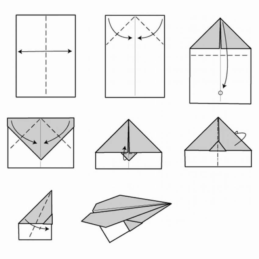 Как сделать бумажный самолетик картинки