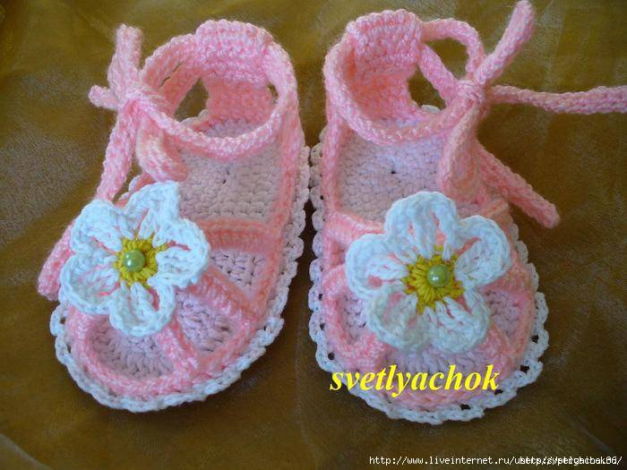 Пинетки-сандалики для малышки - вязание для детей - страна мам