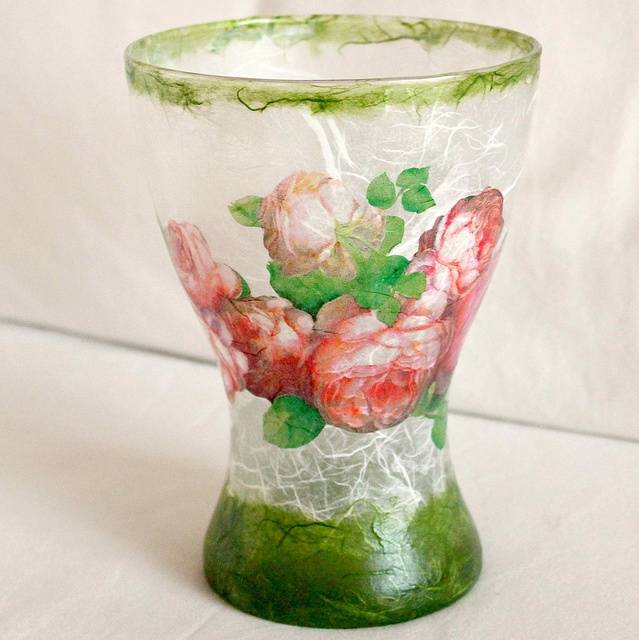 Как я вазу декупажила или цветочный декупаж на стекле – рассказ от светланы малышевой (конкурсная работа)