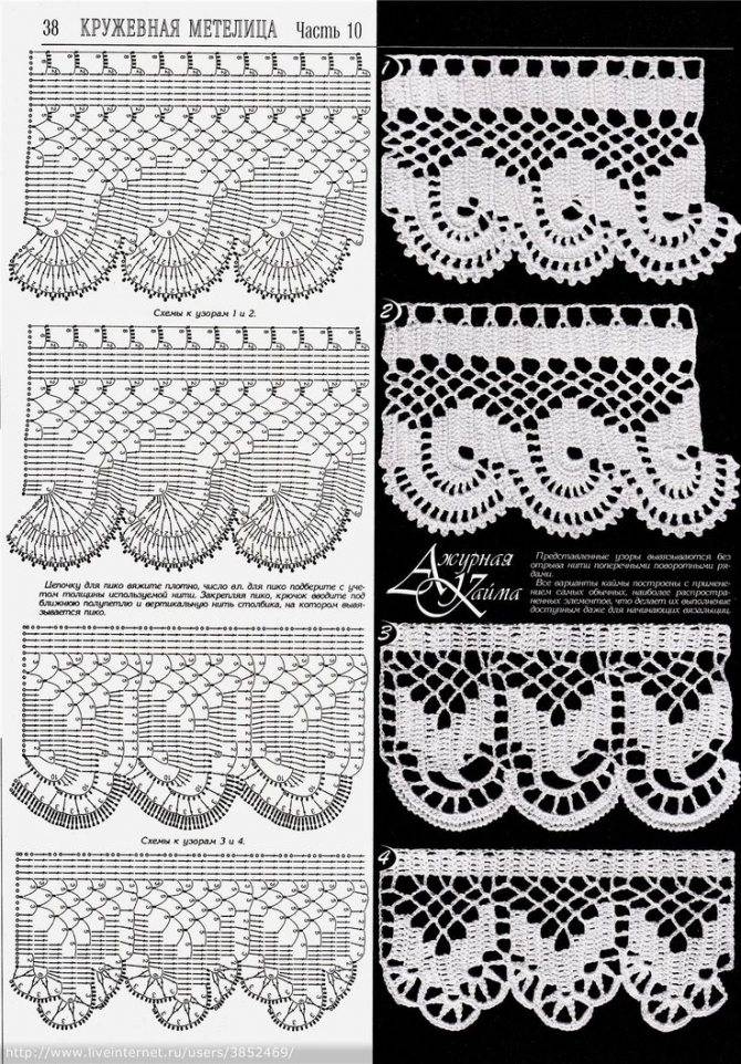 Поперечная кайма крючком схемы и описание фото