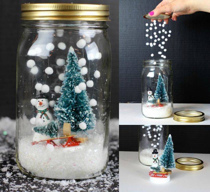 Как сделать "снежный шар" своими руками или новогодняя банка со снегом
