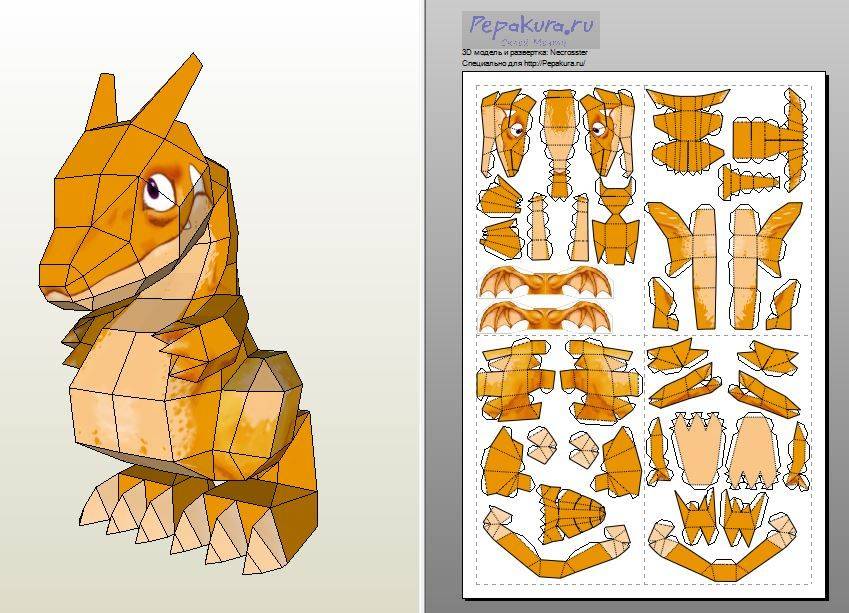 3д модели животных из бумаги схемы