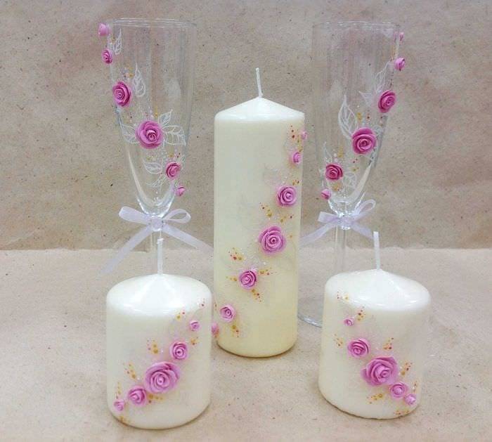 Как сделать декор праздничных свечей на свадьбу? - iloveremont.ru