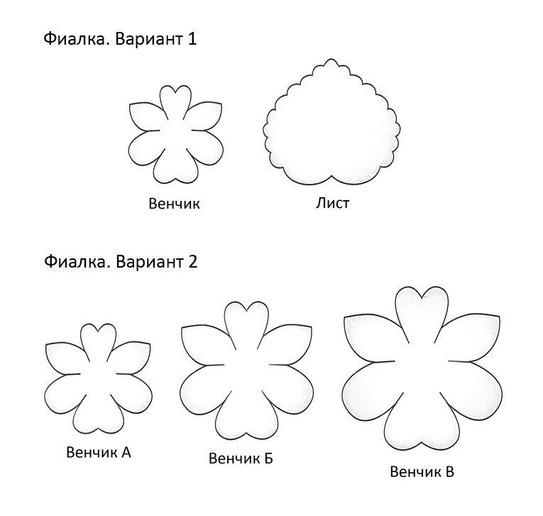 Цветы из фетра своими руками схемы шаблоны