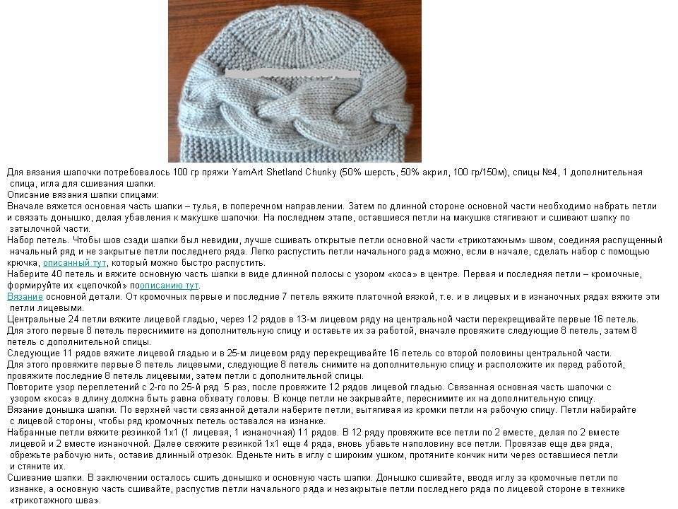 Шапка спицами — 25 модных шапочек с описанием, схемами и видео