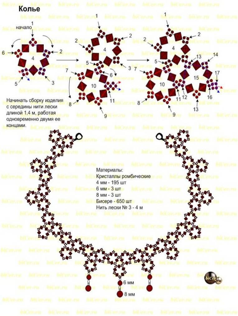 Схемы для бисероплетения колье