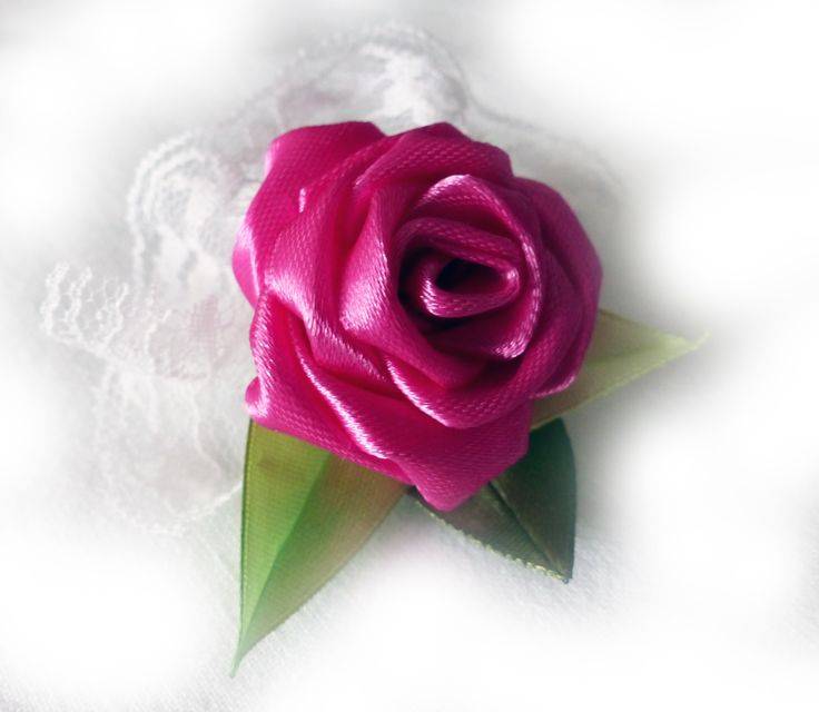 Роза канзаши: мастер класс по изготовлению бутона розы