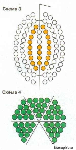 Лотос из бисера схема плетения