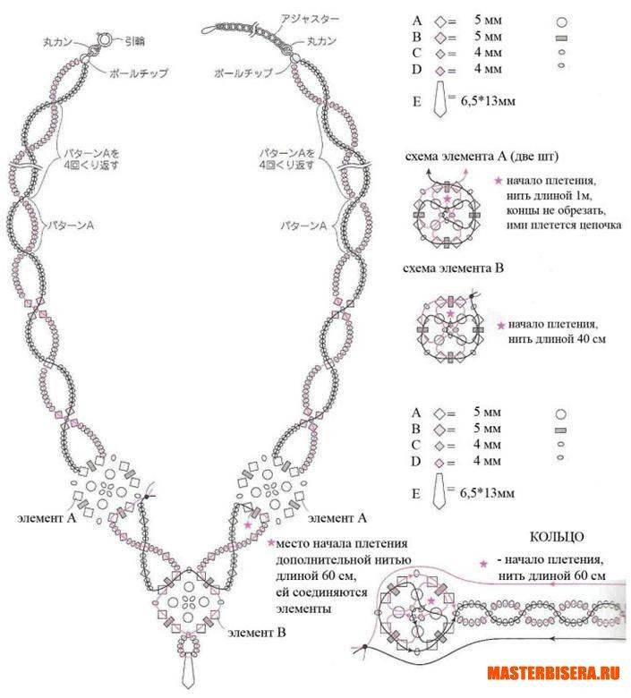 Бисероплетение колье и ожерелья схемы для начинающих