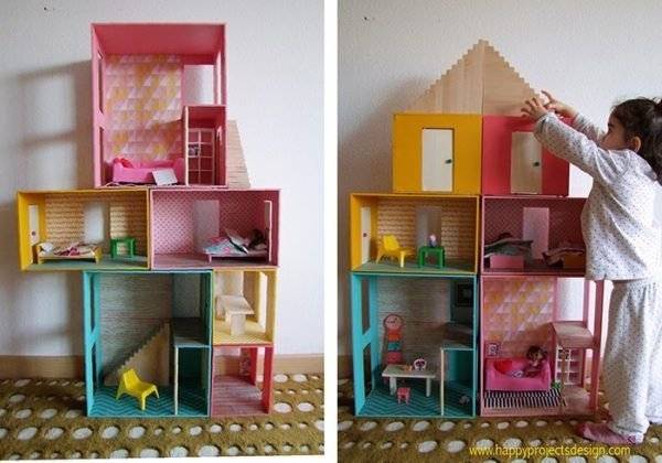 Как сделать кукольный домик для барби из фанеры и коробки