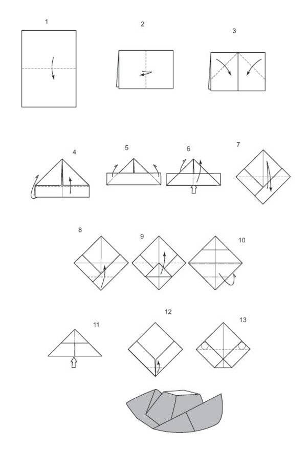 Оригами пилотка из бумаги для детей простая схема