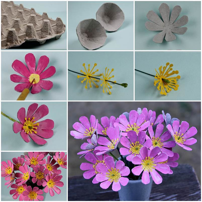 Цветы для поделок и украшений своими руками из подручных материалов
