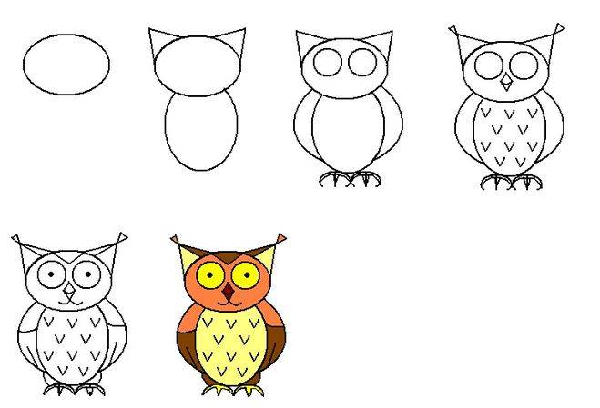Как сделать рисунок совы: техника рисования, материалы