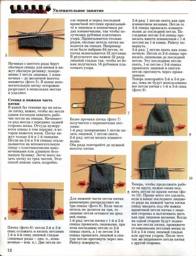 Как связать носки пошагово