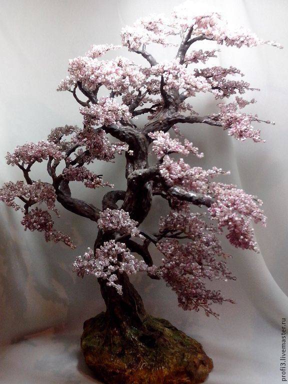 Бисероплетение цветущей сакуры: простой способ плетения и сборки дерева