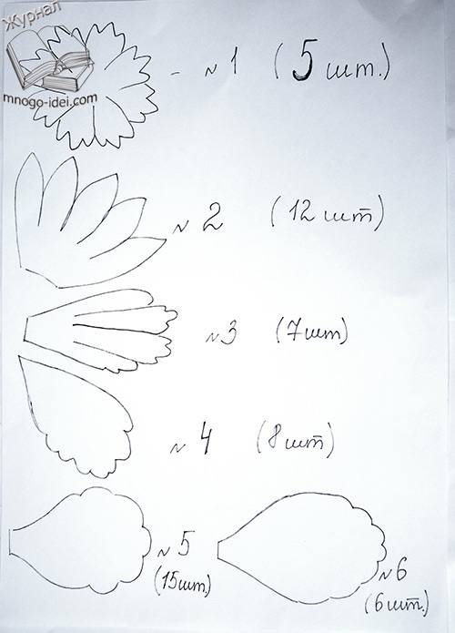 Мк пион из фоамирана: выкройка своими руками и пошаговая фото-инструкция