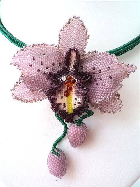 Орхидея из бисера: схема плетения для начинающих