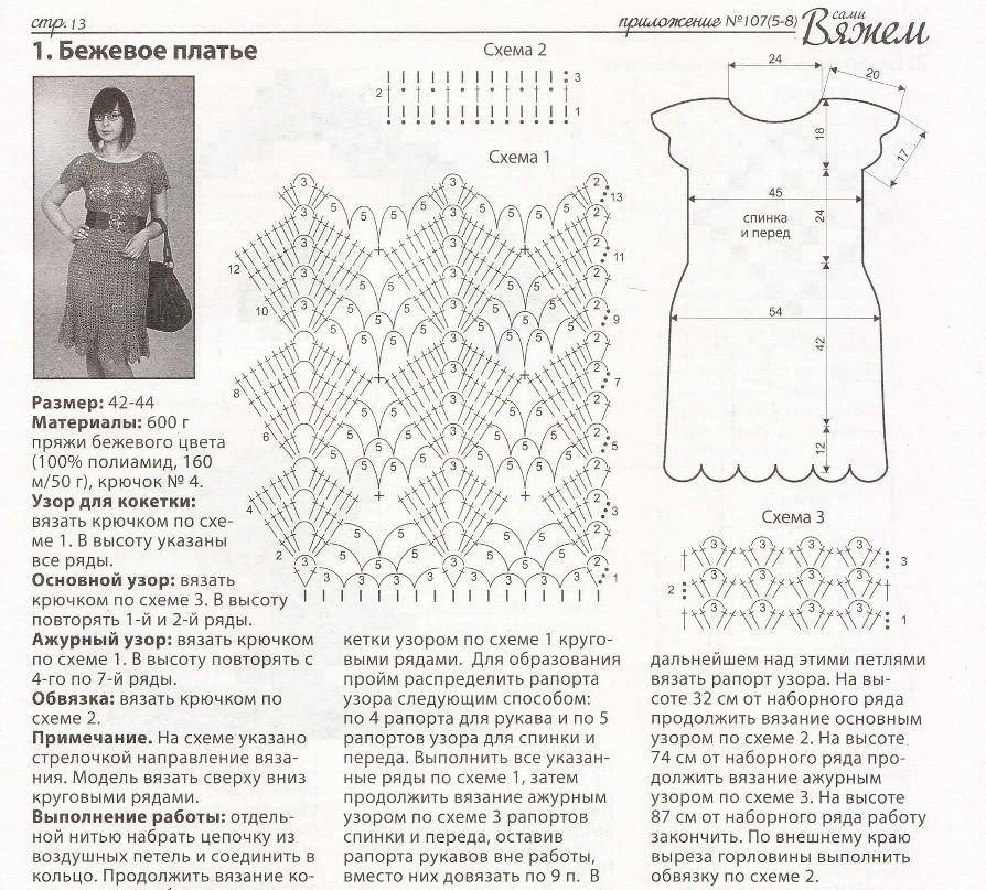 Как связать красивое женское платье? схемы вязаного платья для женщин спицами и крючком