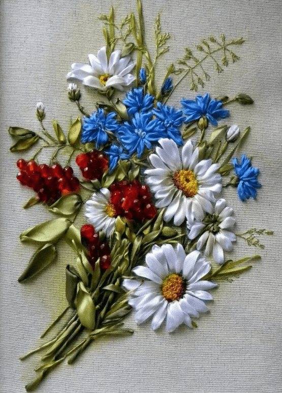 Мастер-класс по вышивке лентами «милые сердцу цветы»