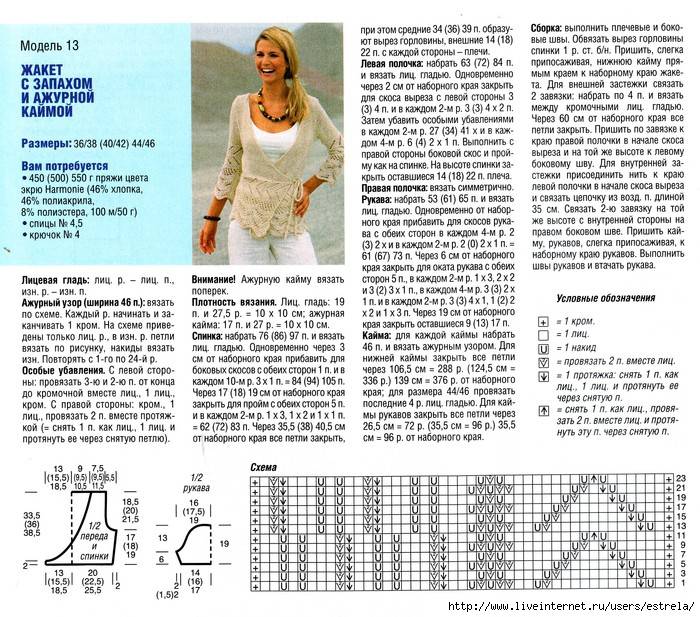 Вязание женских кофточек спицами с описанием и схемами возраст 50