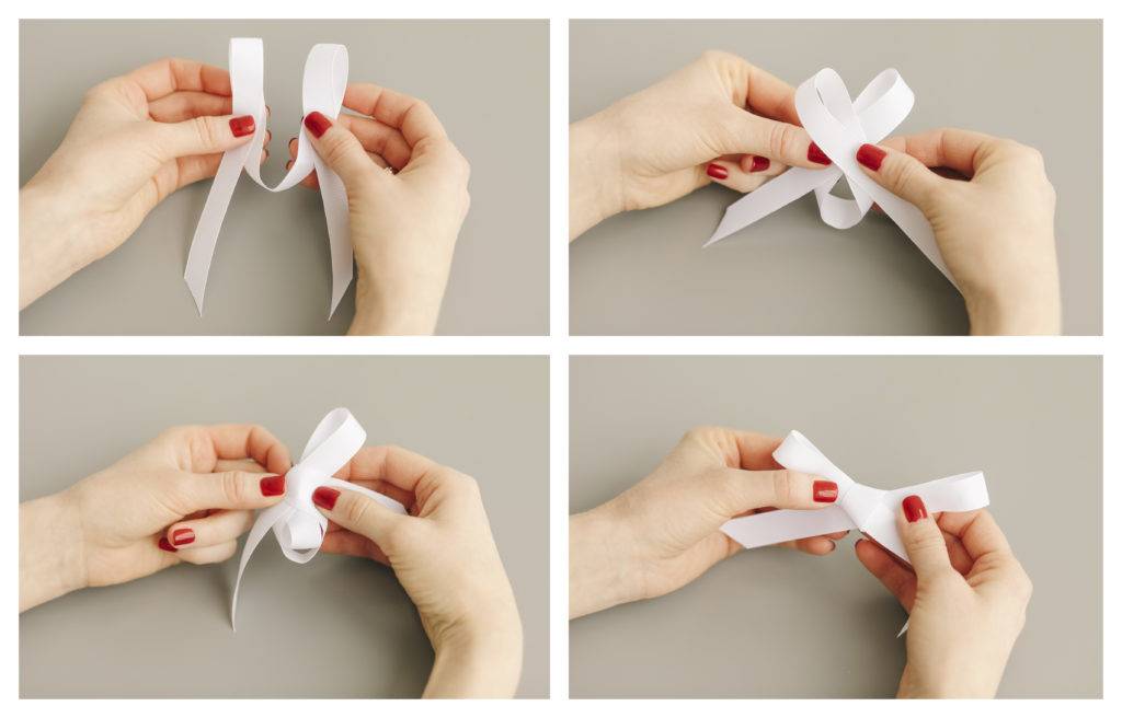 Как сделать бант из атласной ленты своими руками - пошаговая инструкция на фото