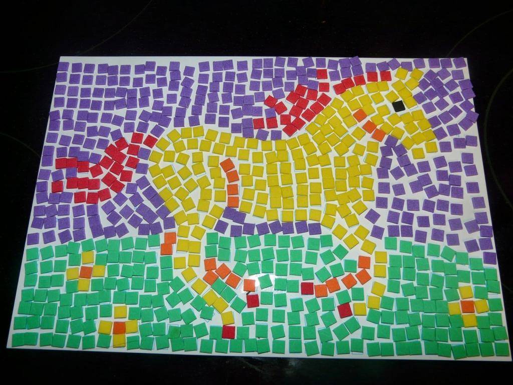 Мозаика из цветной бумаги для детей своими руками: шаблоны, пошаговая инструкция выполнения аппликаций