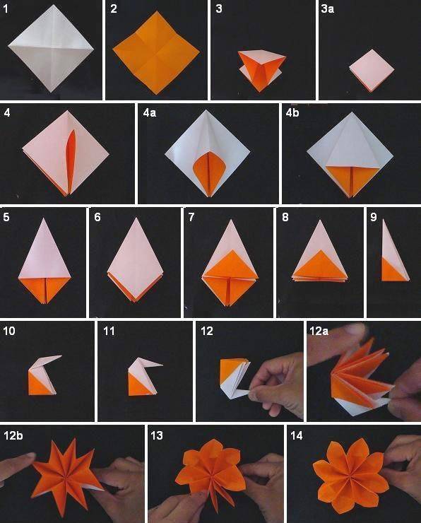 Оригами цветок для начинающих: схема и пошаговая инструкция