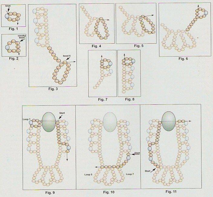 Схема ожерелья из бисера для начинающих