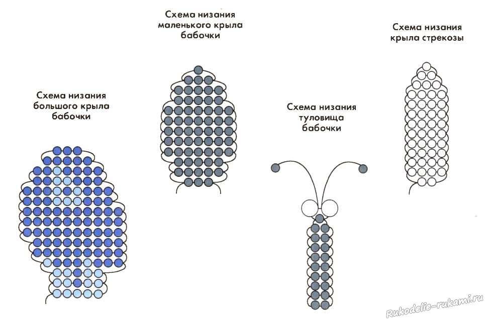 Бабочка из бисера схема простая для детей