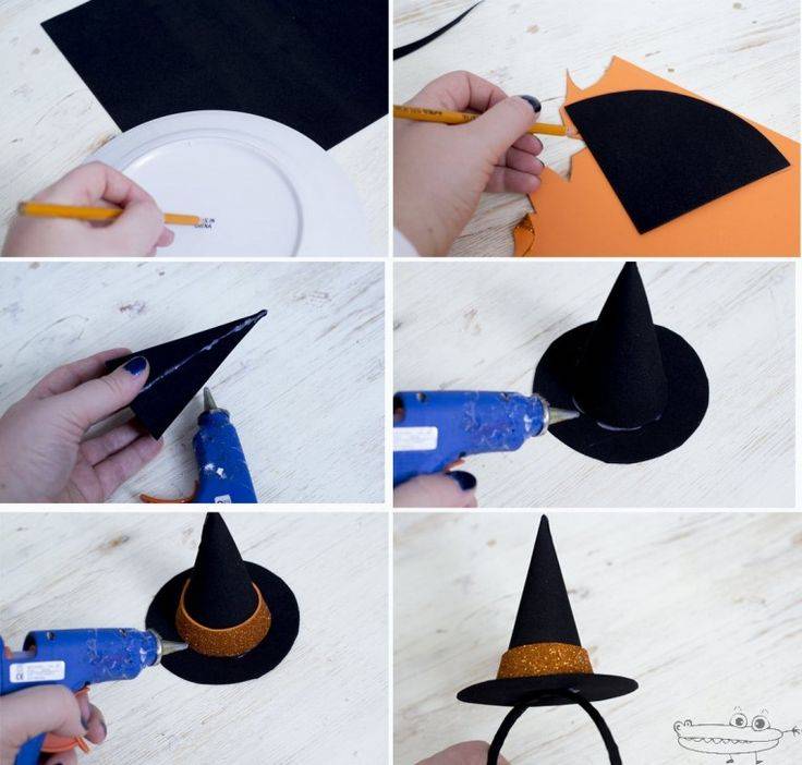 Как сделать колпак из бумаги для ведьмочки на хэллуин