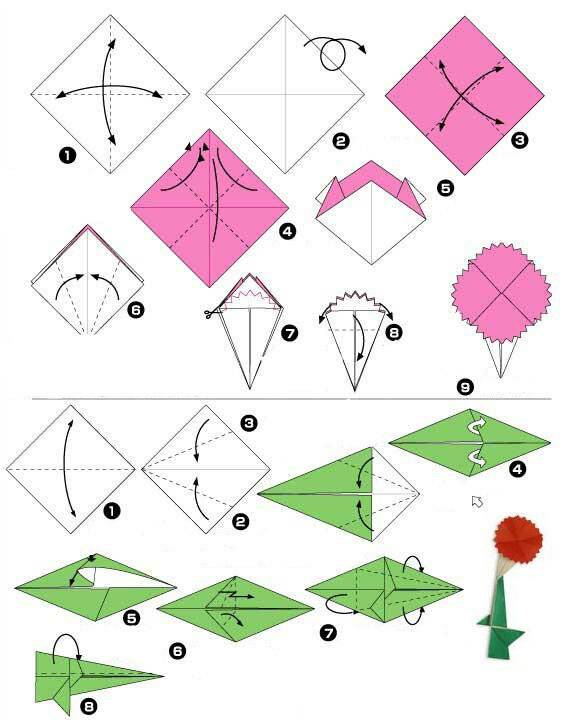 Оригами комнатные цветы схема