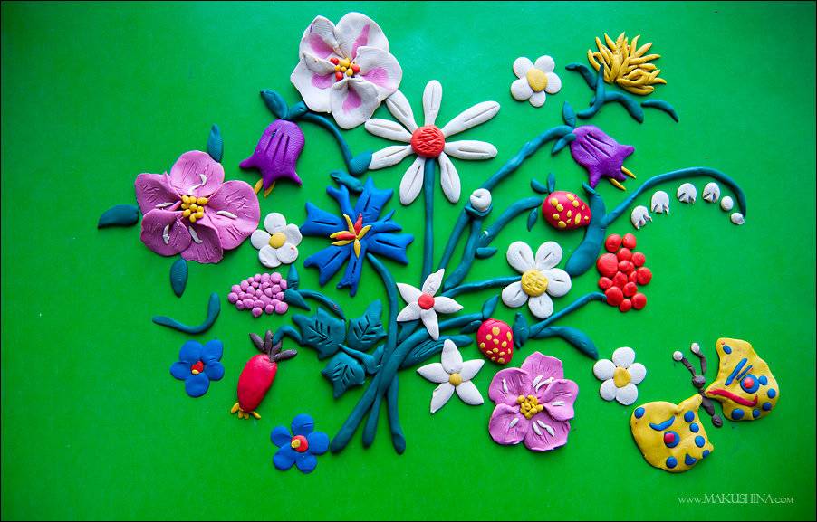 Цветы из пластилина поэтапно - коробочка идей и мастер-классов