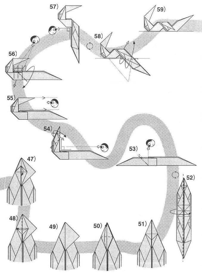 Оригами дракон схема