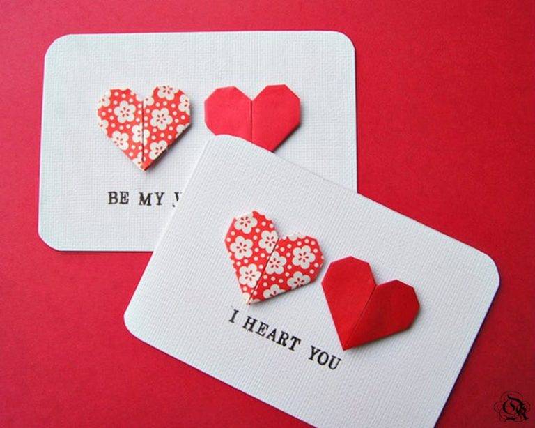 Валентинки своими руками с детьми из бумаги поэтапно: шаблоны для вырезания, объемные и в виде сердца в ладонях