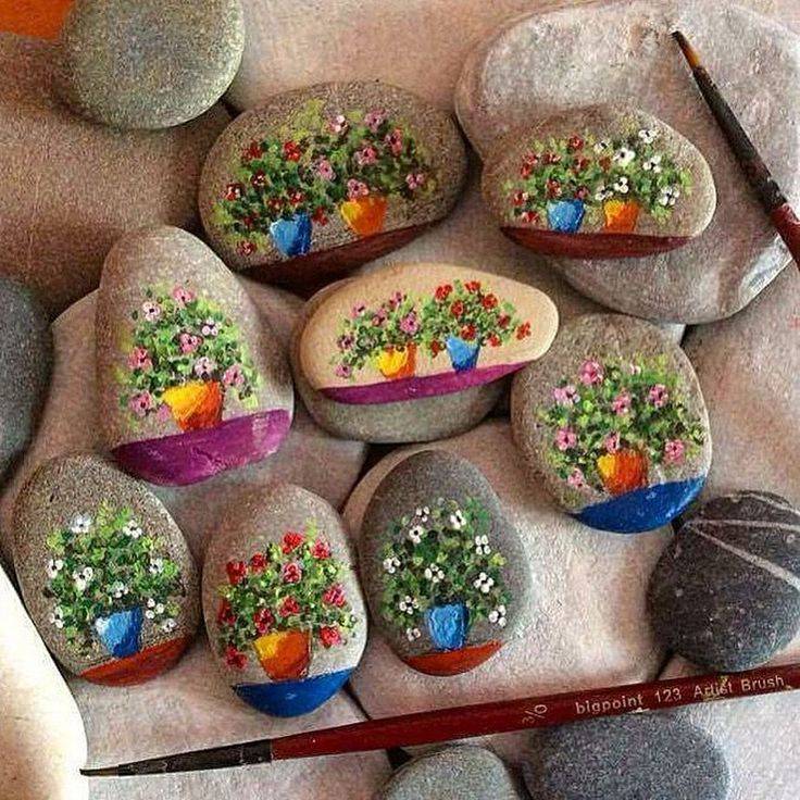 Рисование на камнях или роспись садовых камней, 102 фото