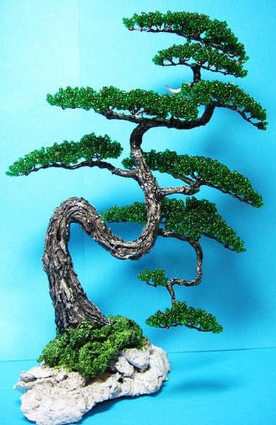 Бонсай из бисера: миниатюрное дерево своими руками (фото)