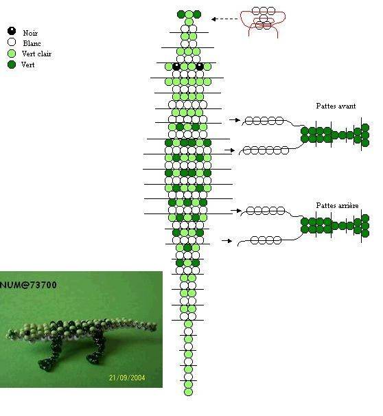 Крокодил из бисера своими руками: схема плетения для начинающих в объемной технике