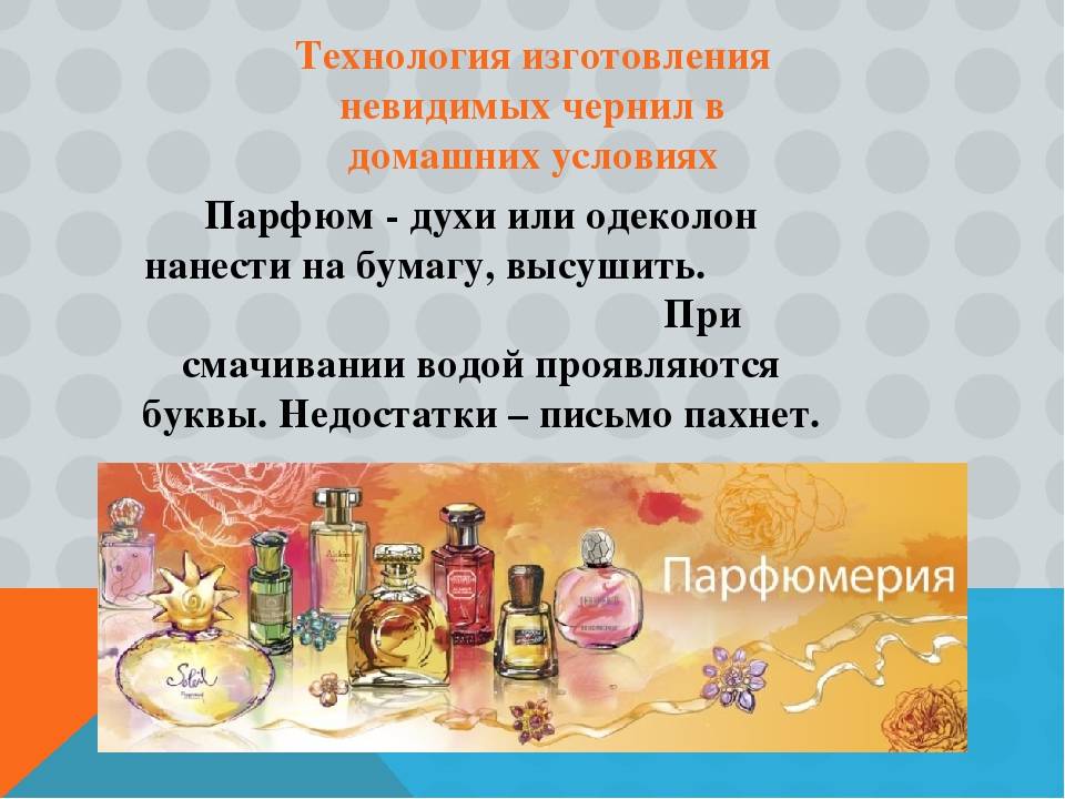 Проект изготовление духов