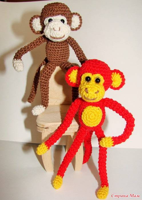 Весёлая обезьянка крючком: схема вязания и пошаговое описание всех этапов работы