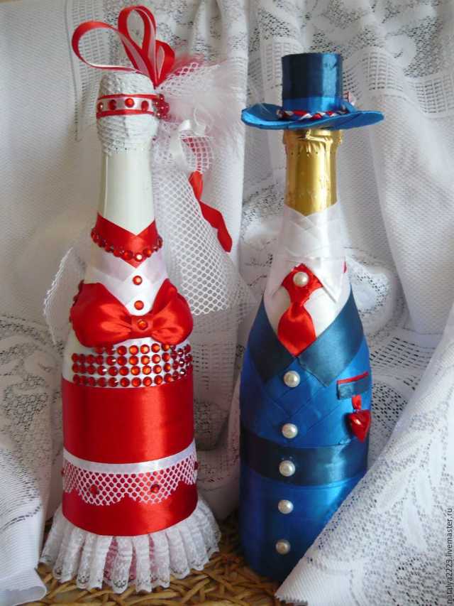 Свадебные бутылки (жених и невеста) | страна мастеров