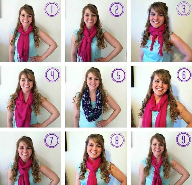 Как красиво завязать шарф под разные стили одежды