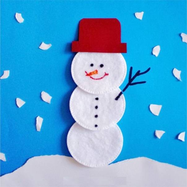 Поделка снеговик - 80 новых фото идей для детского сада и школы из ниток, носков, бумаги, ватных дисков