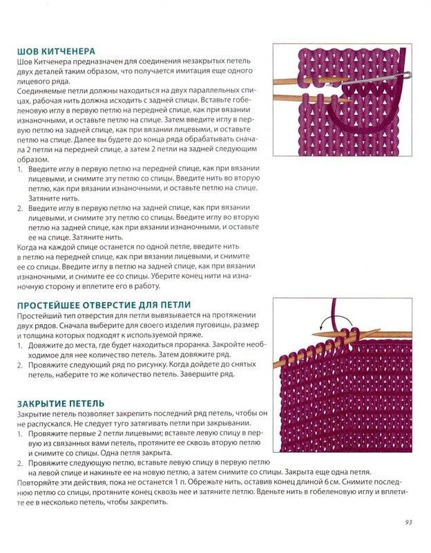 Схема трикотажного шва петля в петлю