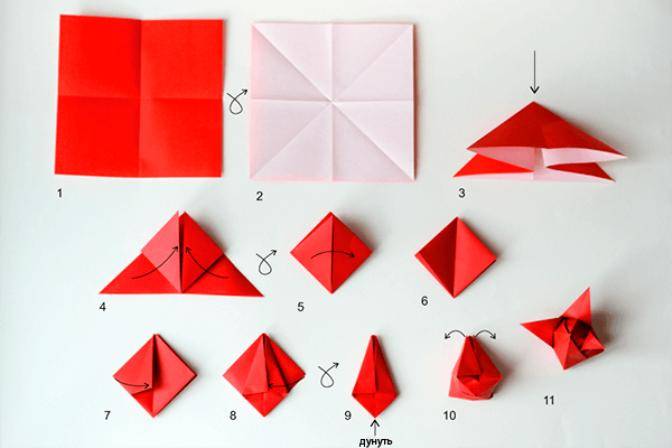 Объемное оригами из бумаги: схемы для начинающих