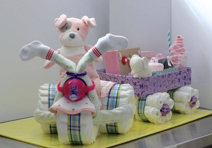 Торт из памперсов своими руками — прекрасная идея для подарка новорожденному