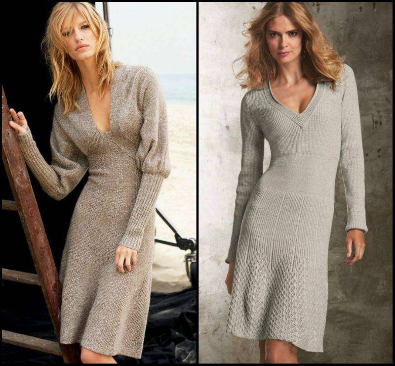 Вязаные платья спицами для женщин: схемы и описания новых моделей